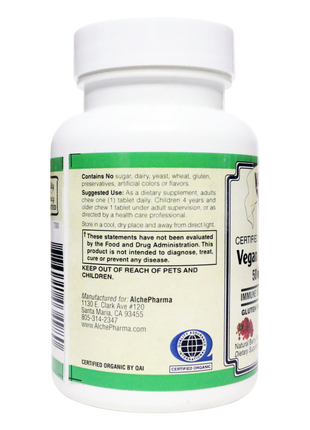 D-3 Chewable Certified Organic Whole Food Vegan-Vitamins & Supplements-AlchePharma