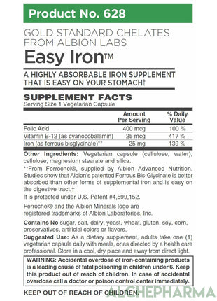 Easy Iron ( Patented Ferrochel®, iron bisglycinate )-Minerals-AlchePharma
