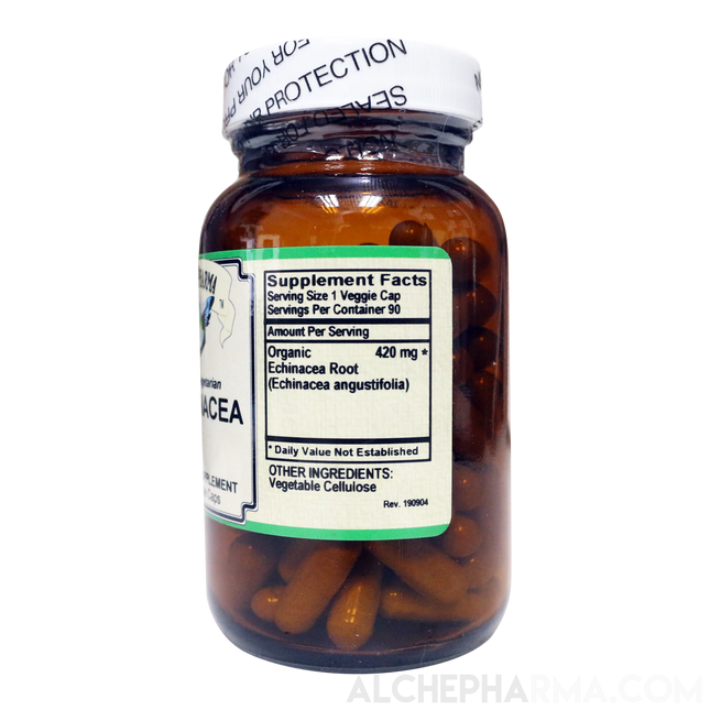 Echinacea 100% Vegetarian Organic Echinacea Angustifolia 420 mg. Vcaps PARVE K-1604-Vitamins & Supplements-AlchePharma