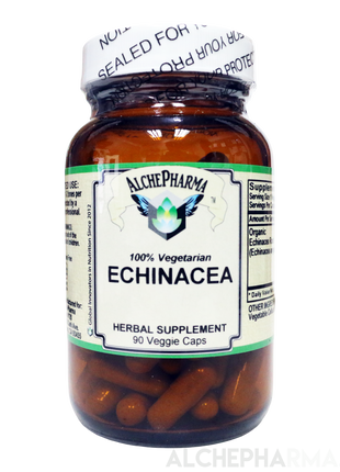 Echinacea 100% Vegetarian Organic Echinacea Angustifolia 420 mg. Vcaps PARVE K-1604-Vitamins & Supplements-AlchePharma