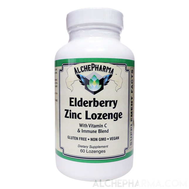 Elderberry Zinc Lozenges w/Licorice, Aloe, Slippery Elm and More-Vitamins & Supplements-AlchePharma