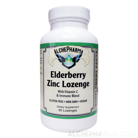 Elderberry Zinc Lozenges w/Licorice, Aloe, Slippery Elm and More-Vitamins & Supplements-AlchePharma