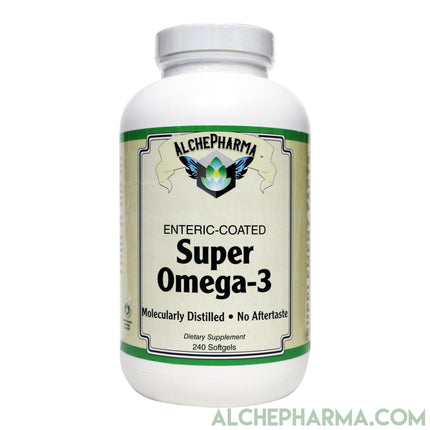 Enteric-Coated Super Omega-3 1000mg, Complies with strict European standards for Purity-Essential Fats-AlchePharma