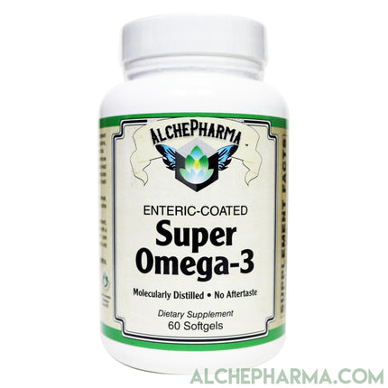 Enteric-Coated Super Omega-3 1000mg, Complies with strict European standards for Purity-Essential Fats-AlchePharma