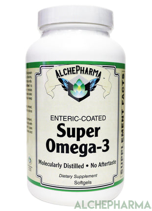 Enteric-Coated Super Omega-3 1000mg, Complies with strict European standards for Purity-Essential Fats-AlchePharma