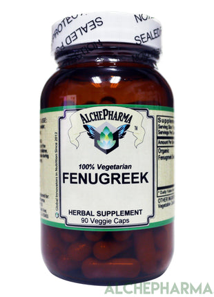 Fenugreek Seed veggie caps USDA Certified Organic 600 mg per cap ( 90 Vcaps )-Herbs-AlchePharma