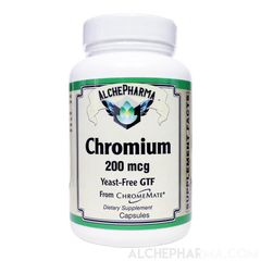 GTF Chromium ( ChromeMate®) patented niacin-bound chromium complex 200 mcg.-Mineral-AlchePharma