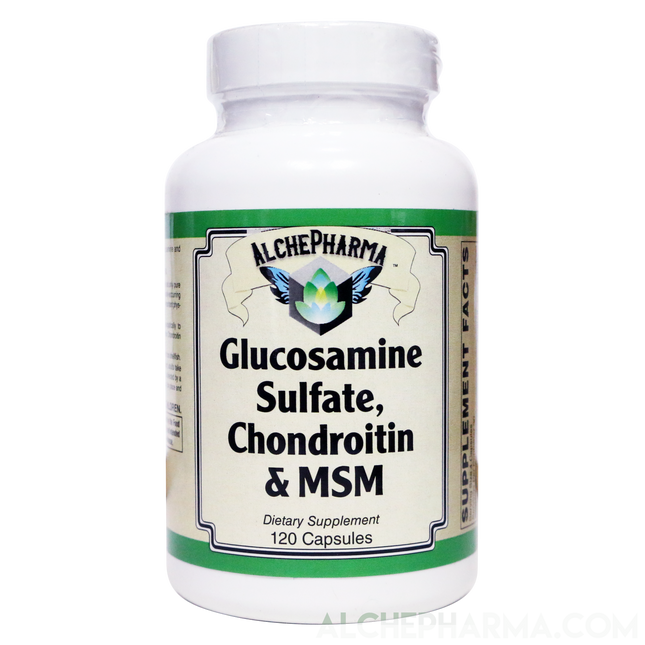 Glucosamine Sulfate, Chondroitin & MSM Capsules ( 4 Cap High Potency Formula )-Vitamins & Supplements-AlchePharma