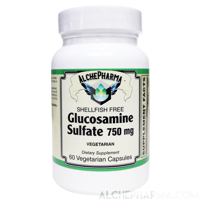 Glucosamine Sulfate ( Vegan - Patented GlucosaGreen Technology ) 750 mg.-Joint Health-AlchePharma