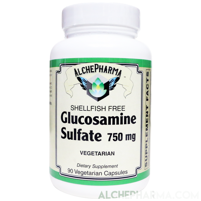 Glucosamine Sulfate ( Vegan - Patented GlucosaGreen Technology ) 750 mg.-Joint Health-AlchePharma