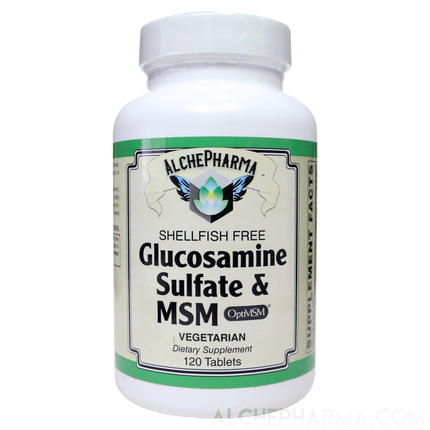 Glucosamine and MSM - Shellfish-Free( Fully Reacted Glucosamine Sulfate ) Vegetarian-Vitamins & Supplements-AlchePharma