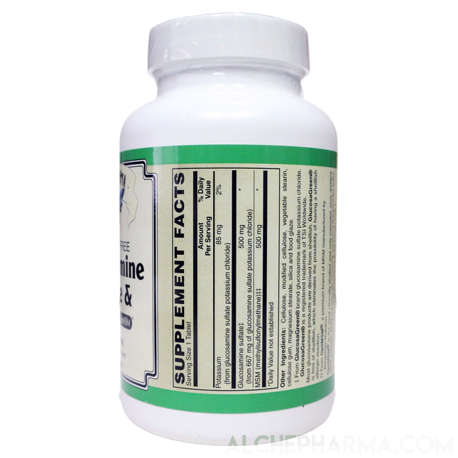 Glucosamine and MSM - Shellfish-Free( Fully Reacted Glucosamine Sulfate ) Vegetarian-Vitamins & Supplements-AlchePharma