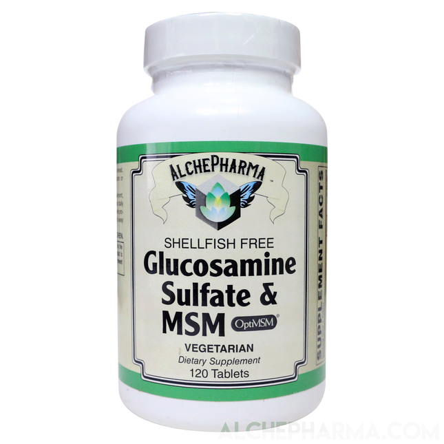 Glucosamine and MSM - Shellfish-Free( Fully Reacted Glucosamine Sulfate ) Vegetarian-Vitamins & Supplements-AlchePharma