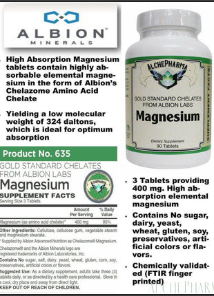 AP Gold Standard Albion Chelazome Magnesium 90 Tablets. - AlchePharma