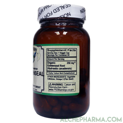 Goldenseal Root 250mg (Organic Hydrastis canadensis) • 60ct Veg Caps-Herbs-AlchePharma