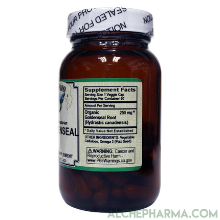 Goldenseal Root 250mg (Organic Hydrastis canadensis) • 60ct Veg Caps-Herbs-AlchePharma