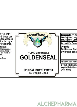 Goldenseal Root 250mg (Organic Hydrastis canadensis) • 60ct Veg Caps-Herbs-AlchePharma