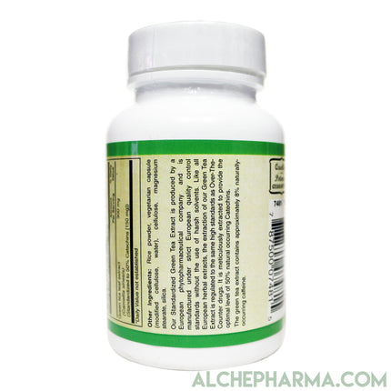 Green Tea Extract 300mg- (Water Extracted, Solvent Free, European Standardized) and 150mg Catechins per VegCap-Herb-AlchePharma