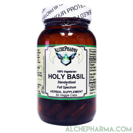 Holy Basil- Standardized to 2% Ursolic Acid+Organic Full Spectrum (60 Veg Caps)-AlchePharma