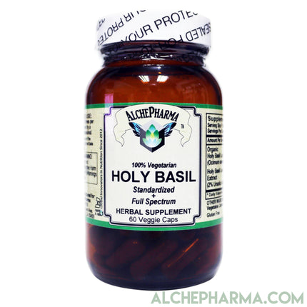 Holy Basil- Standardized to 2% Ursolic Acid+Organic Full Spectrum (60 Veg Caps)-AlchePharma