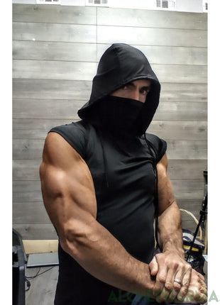 Hoodie with Face Covering, Sleeveless (Polyester/Spandex) Limited Production-Clothes-AlchePharma
