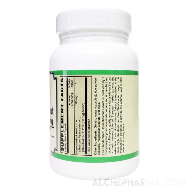 Horsechestnut Extract 300 mg. European Standardized 20% Natural Aescin-Herb-AlchePharma