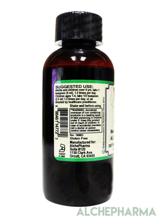 Iron Liquid ( Gentle High Absorption Ferrous Bisglycinate Chelate) Blackberry Vanilla 4 fl oz 24 servings-Minerals-AlchePharma