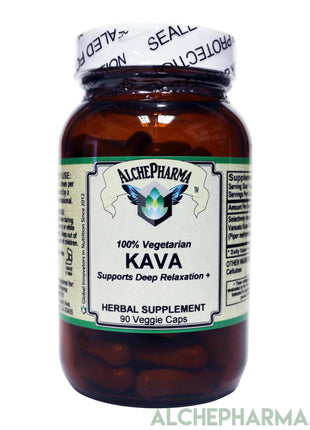 Kava Root 100% Pure, ( Nobel Vanuatu Kava Root ) 400mg 90 Veg Caps Piper methysticum-Herb-AlchePharma
