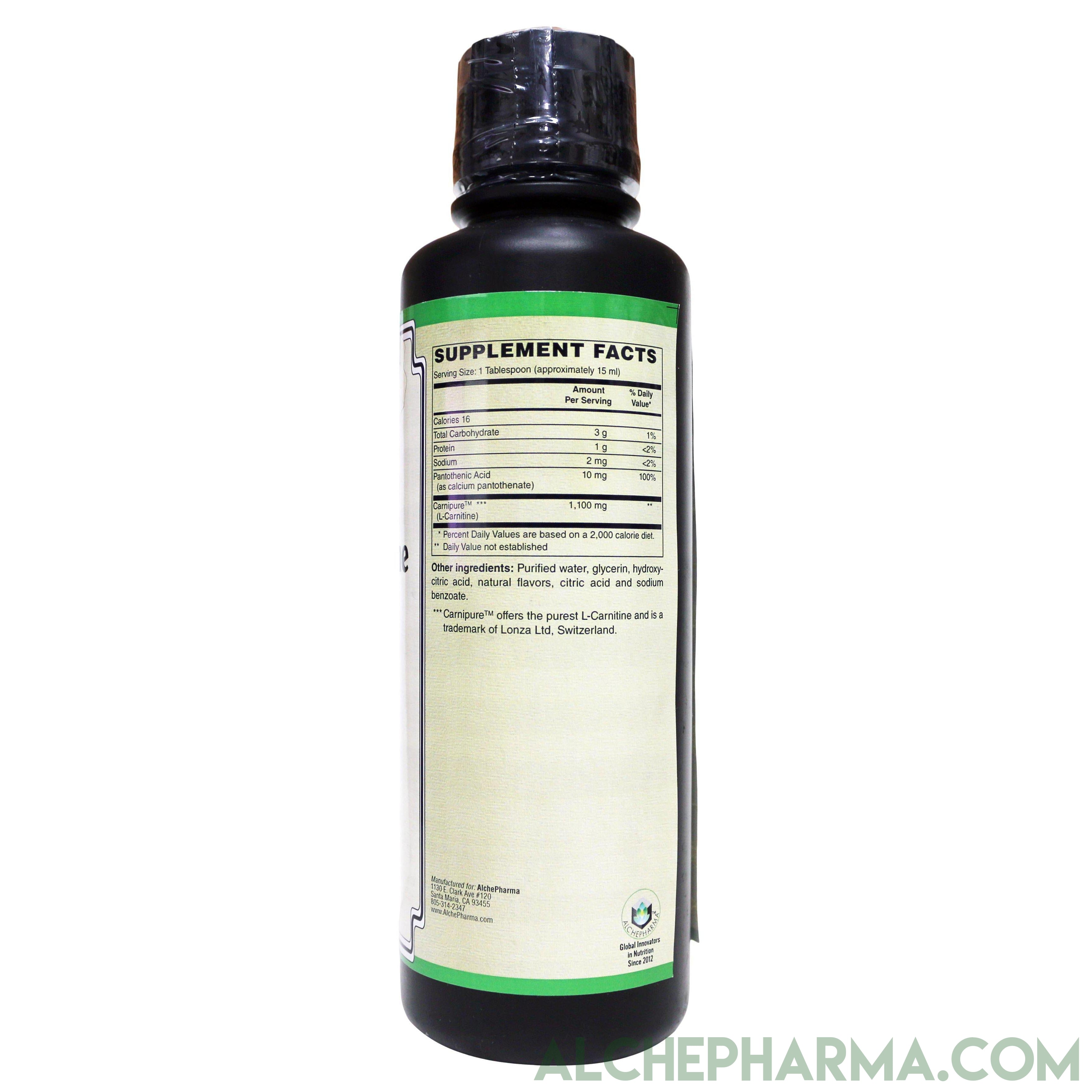 L-Carnitine Liquid 1,100 mg utilizing Carnipure a special grade of L- AlchePharma L-Carnitine Liquid 1,100 mg utilizing Carnipure a special grade of L- AlchePharma