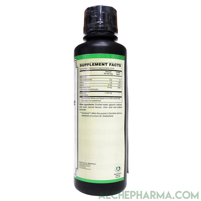 L-Carnitine Liquid 1,100 mg utilizing Carnipure® a special grade of L-Carnitine ( Sugar Free )-amino acid-AlchePharma