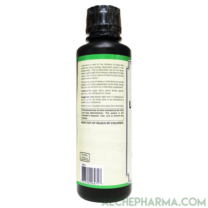 L-Carnitine Liquid 1,100 mg utilizing Carnipure® a special grade of L-Carnitine ( Sugar Free )-amino acid-AlchePharma