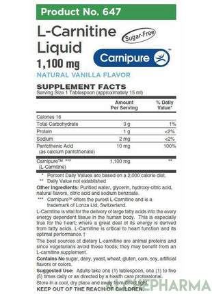 L-Carnitine Liquid 1,100 mg utilizing Carnipure® a special grade of L-Carnitine ( Sugar Free )-amino acid-AlchePharma
