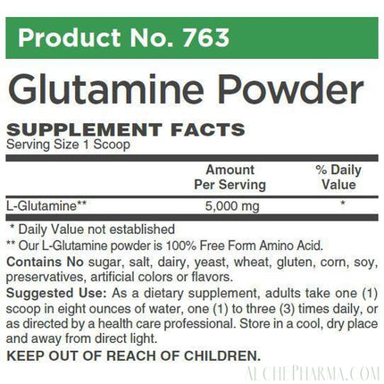 L-Glutamine 100% Pure Free Form Powder - No Other Ingredients-amino acid-AlchePharma