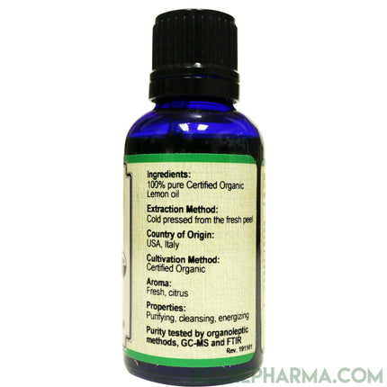 Lemon Essential Oil USDA Certified Organic 100% Pure (From Peel) Citrus Limonum-Essential Oil-AlchePharma