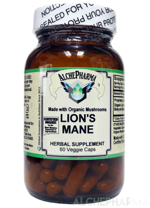 Lion's Mane Mushroom - Organic Blend of Fruiting Body and Mycelia-Medicinal Mushrooms-AlchePharma