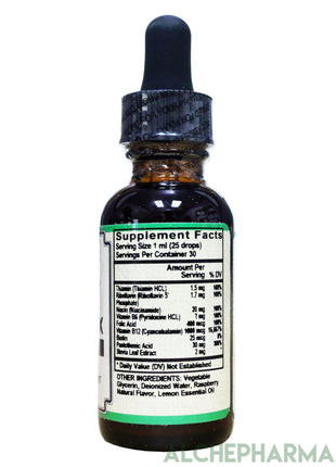 Liquid B-Complex ( Fast Absorbing Mix w/Water or Juice )- Raspberry Naturally Flavored-Vitamin-AlchePharma
