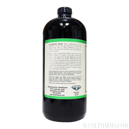 MCT Oil 100% Pure Hexane Free Derived from Coconut/Palm oil sustainably sourced-Weight Management-AlchePharma