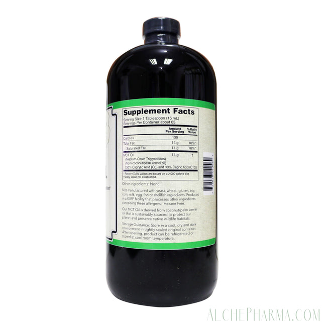 MCT Oil 100% Pure Hexane Free Derived from Coconut/Palm oil sustainably sourced-Weight Management-AlchePharma