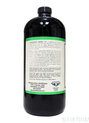 MCT Oil 100% Pure Hexane Free Derived from Coconut/Palm oil sustainably sourced-Weight Management-AlchePharma
