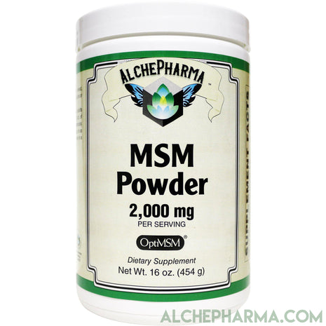 MSM Powder 2,000mg ( OptiMSM® is a proprietary form of U.S.A.-made methylsulfonylmethane )-MSM-AlchePharma-16 oz (454 g)-AlchePharma