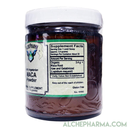 Maca Root Powder 4oz- 100% Organic, 100% pure, 100% Vegetarian, 100% Organic- Raw and Gelatinized ( Great Tasting )-maca-AlchePharma