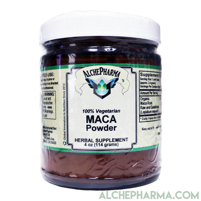 Maca Root Powder 4oz- 100% Organic, 100% pure, 100% Vegetarian, 100% Organic- Raw and Gelatinized ( Great Tasting )-maca-AlchePharma