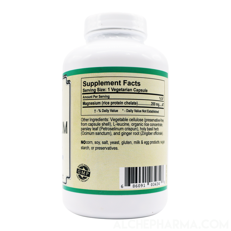 Magnesium Enhanced 100 Rice Protein Chelate 200 mg Vcaps (New Formula