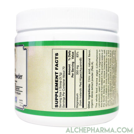 Magnesium Powder from Whole Food ( Icelandic Red Algae) Effervescent, Certified Vegan-Minerals-AlchePharma