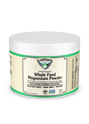Magnesium Powder from Whole Food ( Icelandic Red Algae) Effervescent, Certified Vegan-Minerals-AlchePharma
