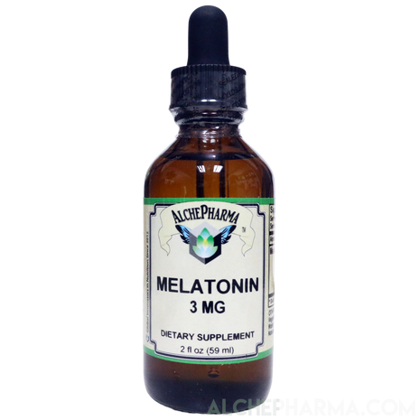 Melatonin Liquid 3mg -( per 30 drops ) Natural Raspberry and Vanilla Flavor PARVE K-1604-Melatonin-AlchePharma