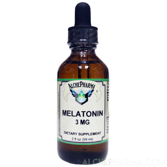 Melatonin Liquid 3mg -( per 30 drops ) Natural Raspberry and Vanilla Flavor PARVE K-1604-Melatonin-AlchePharma