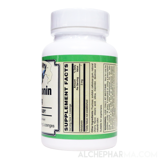 Melatonin Lozenges 3 mg. Pharmaceutical Grade, Vegetarian-AlchePharma