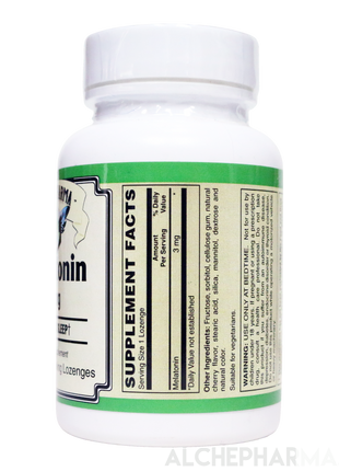 Melatonin Lozenges 3 mg. Pharmaceutical Grade, Vegetarian-AlchePharma