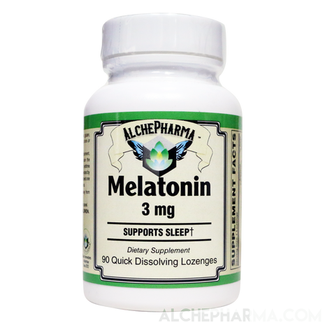 Melatonin Lozenges 3 mg. Pharmaceutical Grade, Vegetarian-AlchePharma